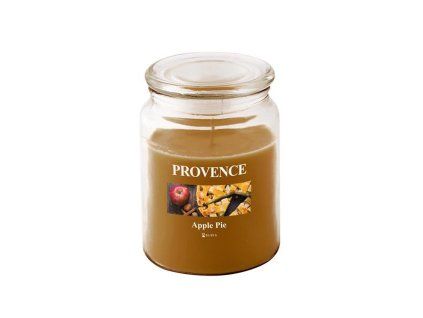 SVÍČKA VE SKLE S VÍČKEM 510G, JABLEČNÝ ZÁVIN