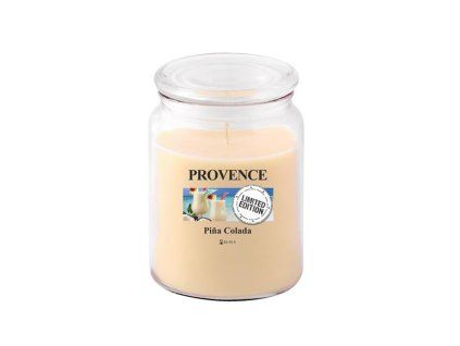 SVÍČKA VE SKLE S VÍČKEM 510G, PINA COLADA