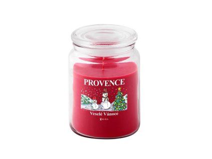 Vonná svíčka ve skle PROVENCE 95 hodin vánoční sněhulák