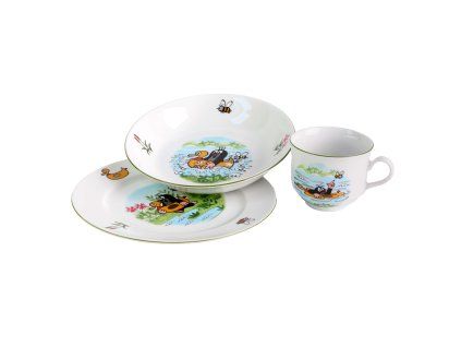 Dětská porcelánová jídelní sada THUN 3ks krtek MIX motivů