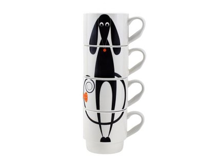 SADA 4 STOHOVATELNÝCH HRNKŮ MOTIV PES 320ML