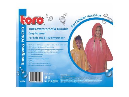 PONCHO PLÁŠTĚNKA PRO DĚTI 8-10 LET, VEL: 105X150CM