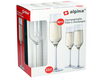 SKLENICE NA ŠAMPAŇSKÉ ALPINA 220ML 6KS