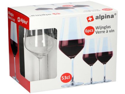 SKLENICE NA ČERVENÉ VÍNO ALPINA 530ML 6KS