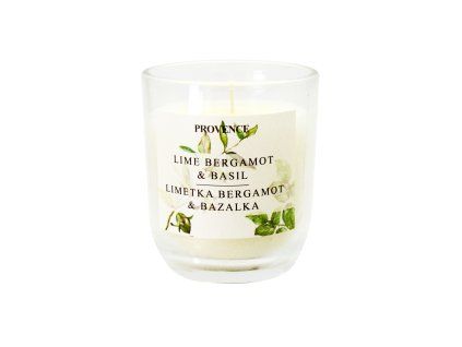 Vonná svíčka ve skle PROVENCE 30 hodin limetka, bergamot a bazalka