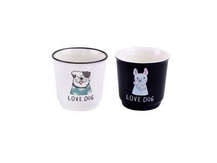 SET HRNKŮ 6KS LOVE DOG, KERAMIKA 100ML 2ASS