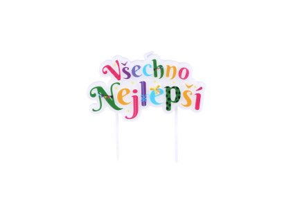 SVÍČKY DORTOVÉ S DRŽÁČKEM VŠECHNO NEJLEPŠÍ