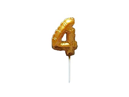 Dortová svíčka číslice "4" TORO zapichovací balónek 6cm