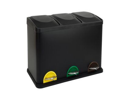 Nášlapný odpadkový koš na tříděný odpad TORO 45l černý