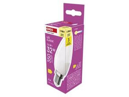 ŽÁROVKA LED CLS SVÍČKA 2,5W 350LM E14 WW