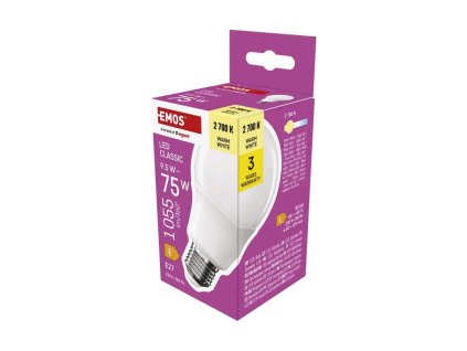 LED ŽÁROVKA CLASSIC A60/E27/9,5W(75W)/1055LM/TEPLÁ