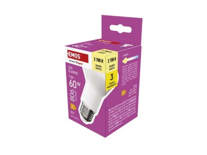 LED ŽÁROVKA CLASSIC R63/E27/7W(60W)/806LM/TEPLÁ BÍ