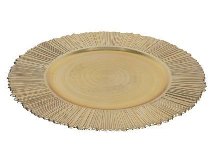 Plastový dekorační talíř 33cm zlatý