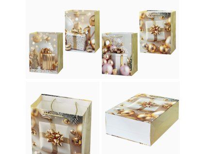 TAŠKA VÁNOČNÍ DÁRKOVÁ, 40X30X12CM, ASSORT