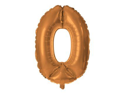 BALÓNEK ČÍSLICE 0, 30CM, MATNĚ BRONZOVÁ
