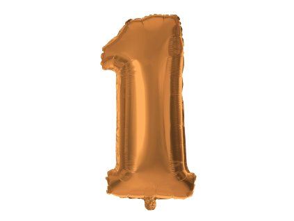Balónek foliový TORO číslice 1 30cm bronzový