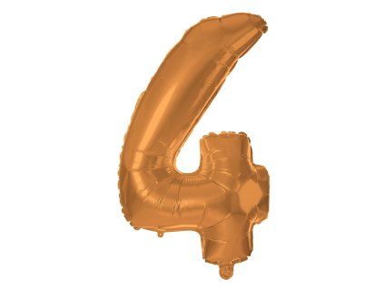 BALÓNEK ČÍSLICE 4, 30CM, MATNĚ BRONZOVÁ