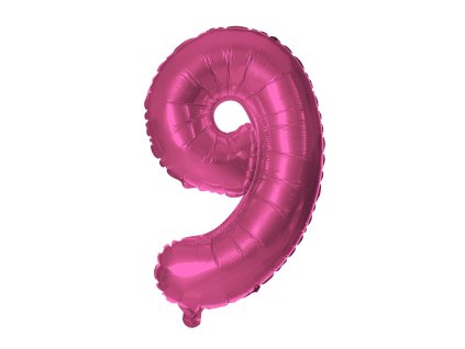 BALÓNEK ČÍSLICE 9, 30CM, MATNĚ RŮŽOVÁ
