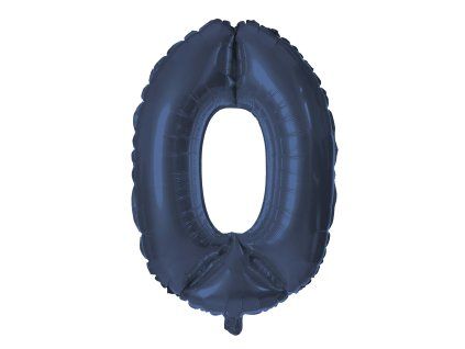 BALÓNEK ČÍSLICE 0, 30CM, MATNĚ TMAVĚ MODRÁ