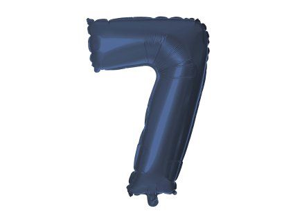 BALÓNEK ČÍSLICE 7, 30CM, MATNĚ TMAVĚ MODRÁ