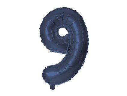 BALÓNEK ČÍSLICE 9, 30CM, MATNĚ TMAVĚ MODRÁ