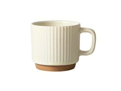 HRNEK 550ML ŽEBROVANÝ KERAMIKA KRÉMOVĚ BÍLÁ