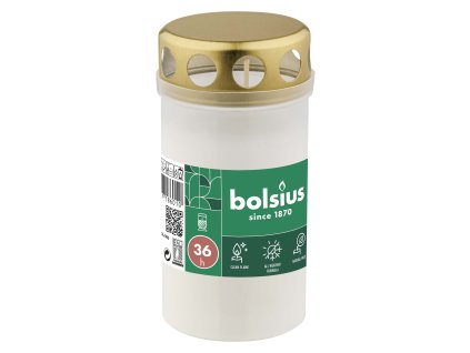 SVÍČKA HŘBITOVNÍ BÍLÁ 36H 13CM