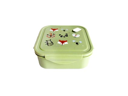DÓZA S VÍČKEM A VENTIL.1,2L ZELENÁ POTISK ZVÍŘÁTKO
