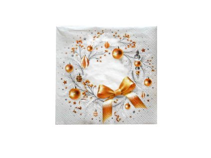 UBROUSKY VÁNOČNÍ ZLATÝ VĚNEC 3VRSTVÉ 33X33CM