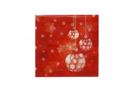 UBROUSKY VÁNOČNÍ KOULE ČERVENÉ 3VRSTVÉ 33X33CM