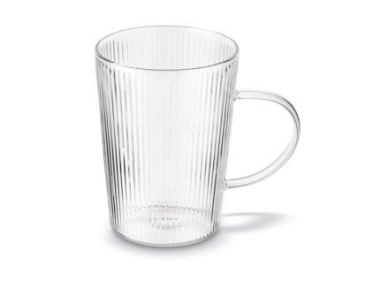 hrnek 440ml HANA, pásky, var.sklo (min.obj.6ks)