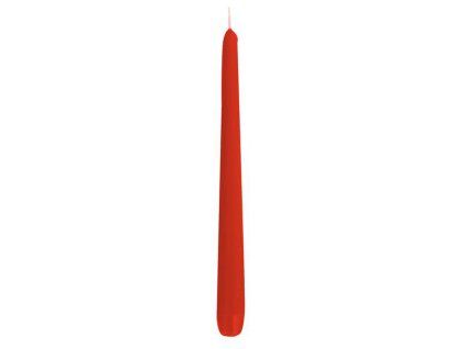 Svíčka kónická světle červená, 24,5cm