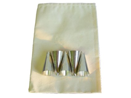 sáček 37cm BAVLNA+5špiček-kov, cukrářská soupr.
