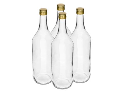 láhev 1000ml skleněná s uzávěrem (4ks)