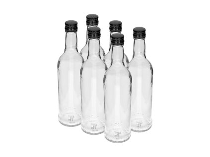 láhev  500ml skleněná s uzávěrem (6ks)