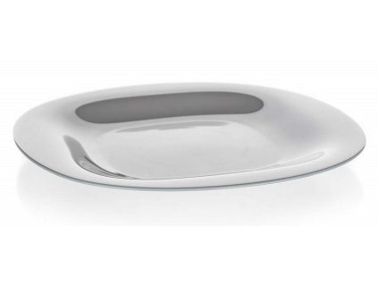 talíř d27cm mělký, CARINE, čtverc., šedý, tvrz.sklo