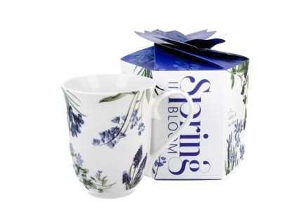 hrnek 460ml SPRING modré květy, porcelán, DB