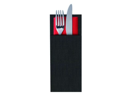 Sada kapes na příbory RÁMEČKY 24 x 9 cm - antracit / 6 ks