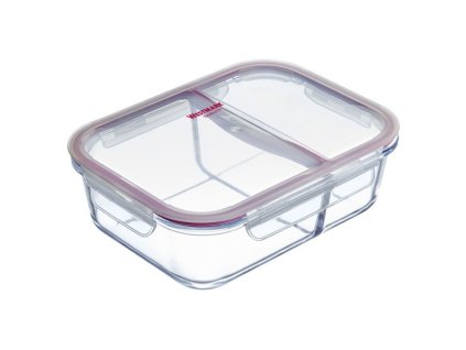 Dóza na potraviny s dvěma přihrádkami, skleněná 1,38 l