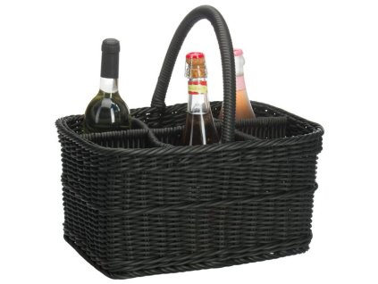 Koš na šest lahví 38 x 29 x 20 cm - černý
