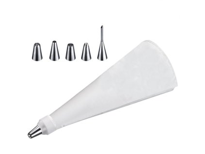 Set zdobící MAXI STEEL s 5 velkými nerezovými nástavci, sáček 40 cm / 7 dílů