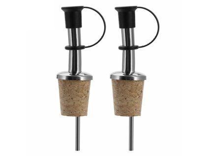 Nálevka s víčkem a příchytkou, korková INOX STANDARD / 2 ks