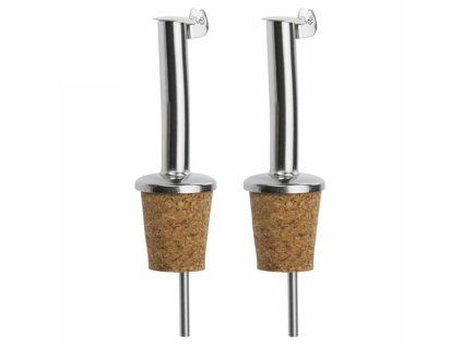 Nálevka s kovovým víčkem, korková INOX STANDARD / 2 ks