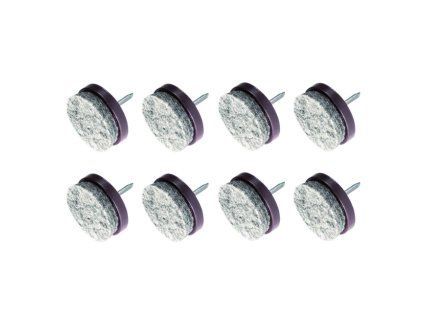 Podložky s hřebíkem, filcové ø 24 mm / 8 ks