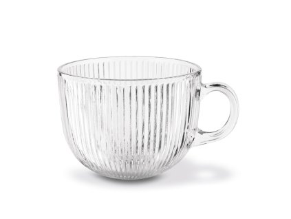 hrnek 450ml ANASTAZJA-RIFFLES d11x8,5cm, JUMBO, vroubk.sklo