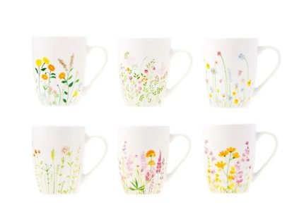 hrnek 360ml HADLEY, mix dekorů KVÍTÍ, porcelán
