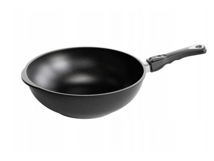 pánev d32x10cm, WOK AMT 3,0l, nepřil.povrch, odn.ruk.,litina,ind.