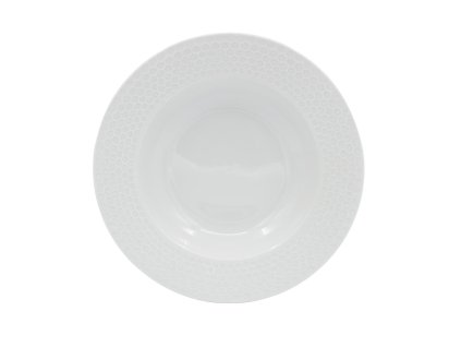 talíř hluboký 25,5cm HONEYCOMB porcelánový BÍ