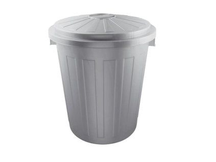 koš odp.50l POPELNICE stříbrná, d50x55 s víkem, plast