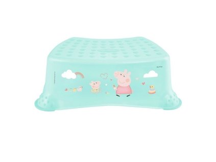 taburetka 1stup. 40x28,v.14cm, pras.PEPA, tyrkys, protiskluz., plast